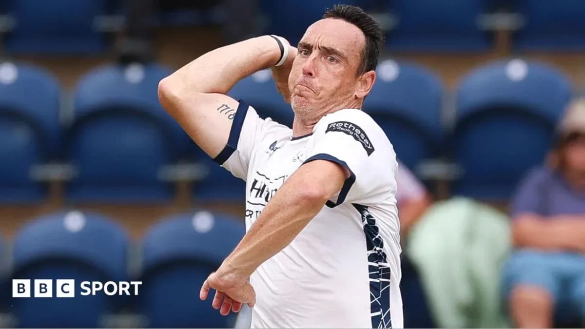 Player delivering a ball during cricket match Player delivering a ball during cricket match