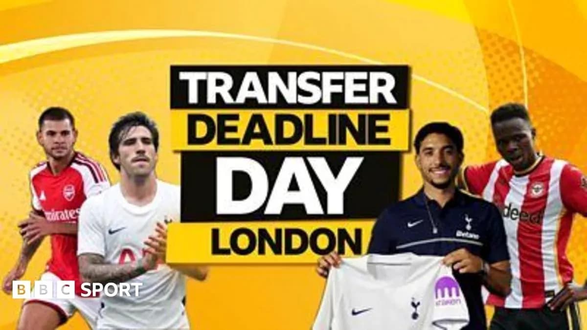Transfer Deadline Day graphic featuring players and logos Transfer Deadline Day graphic featuring players and logos