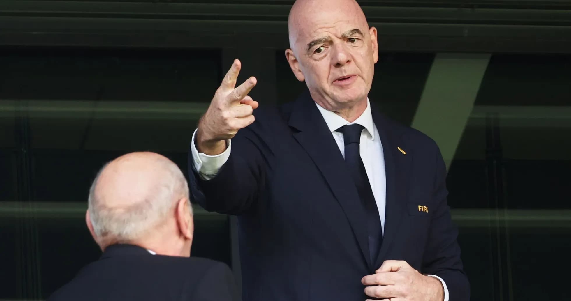 FIFA president speaking at a public event FIFA president speaking at a public event