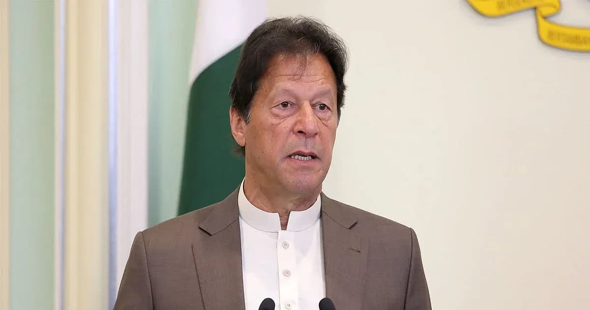 Man speaking at podium with Pakistan flag in background Man speaking at podium with Pakistan flag in background