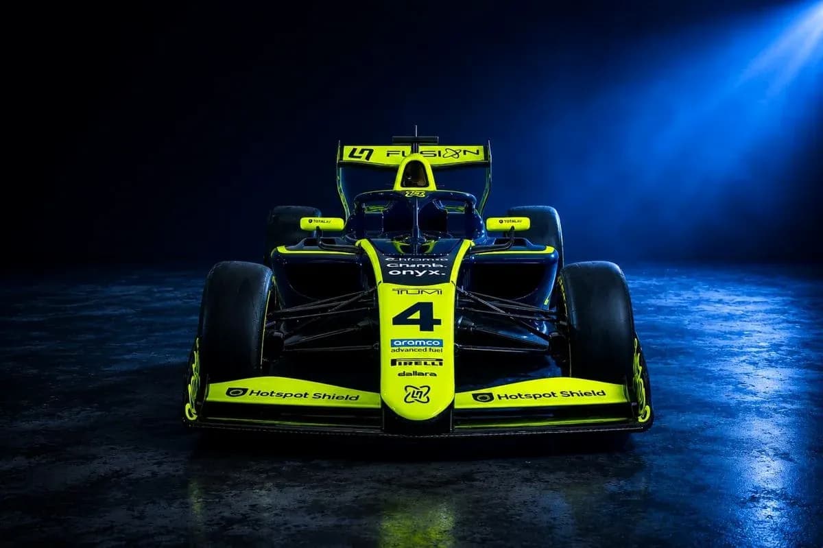 Formula racing car in bright yellow and black design Formula racing car in bright yellow and black design