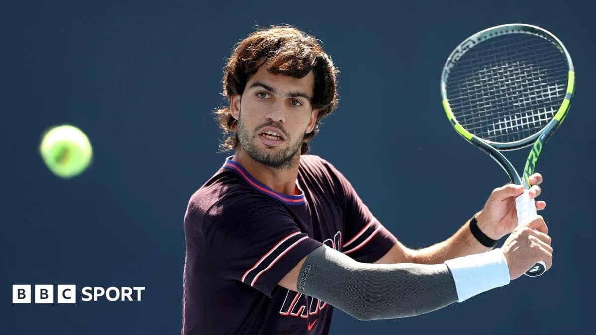 Tennis player preparing to hit a forehand shot Tennis player preparing to hit a forehand shot