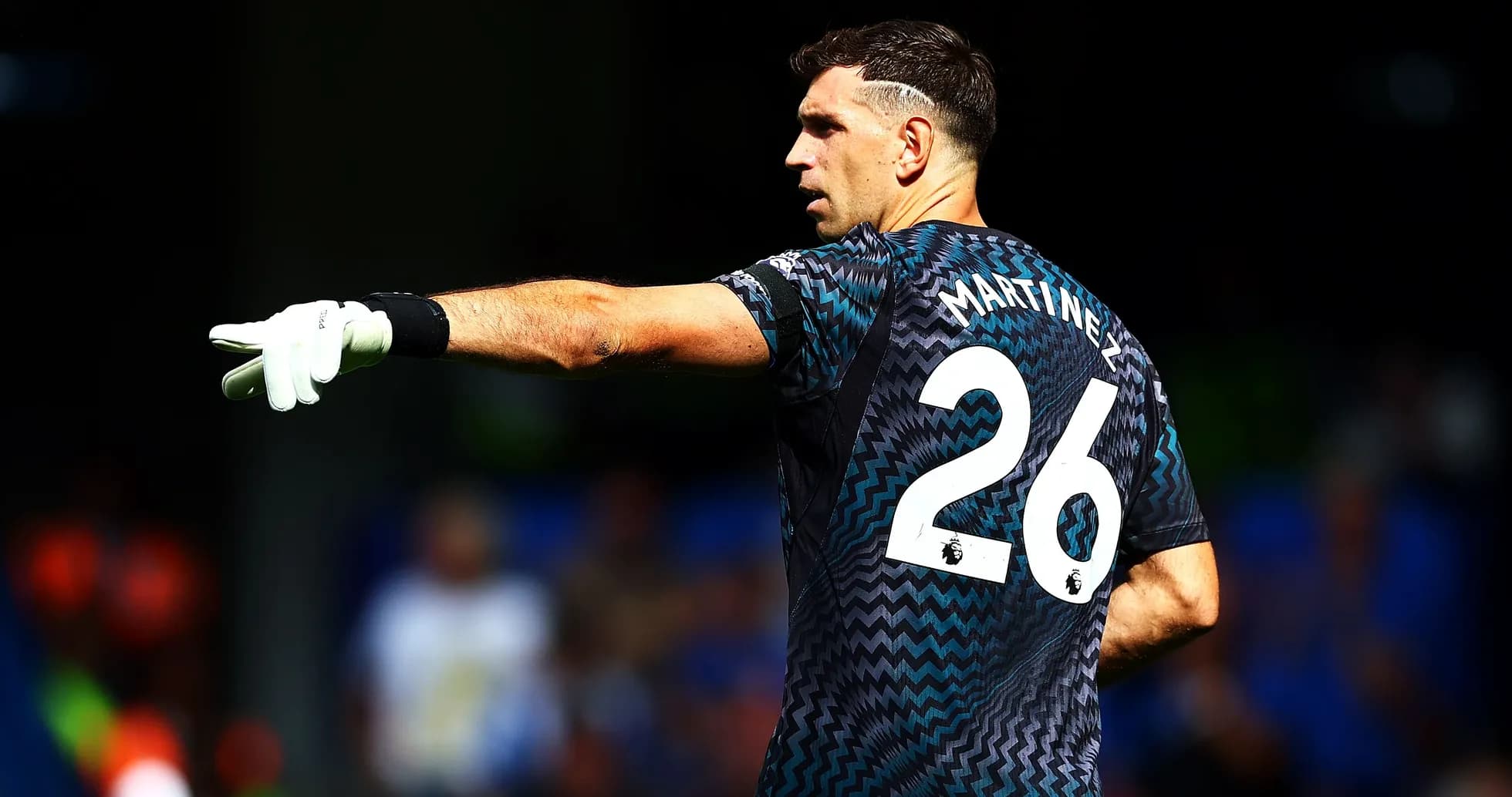Goalkeeper pointing during a match Goalkeeper pointing during a match