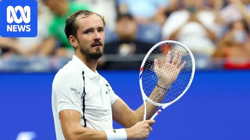 Tennis player waving after a match at US Open Tennis player waving after a match at US Open