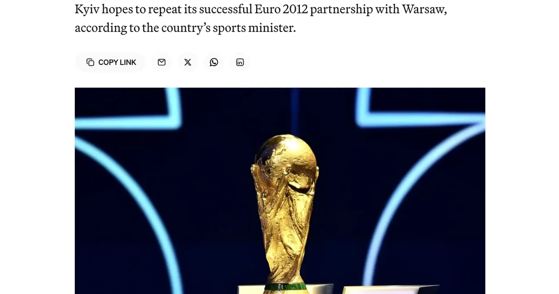 FIFA World Cup trophy displayed at event FIFA World Cup trophy displayed at event