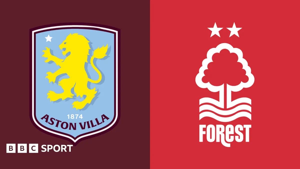 Aston Villa and Nottingham Forest club logos side by side Aston Villa and Nottingham Forest club logos side by side