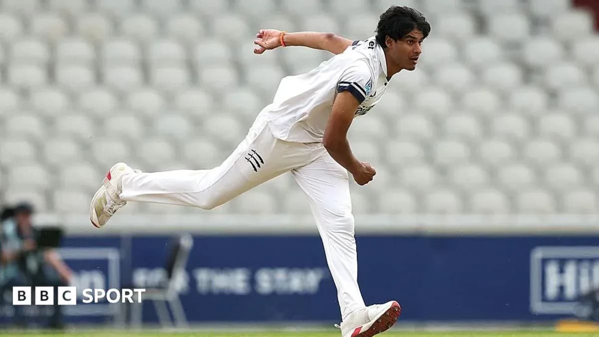 Cricketer bowling during a match on field Cricketer bowling during a match on field