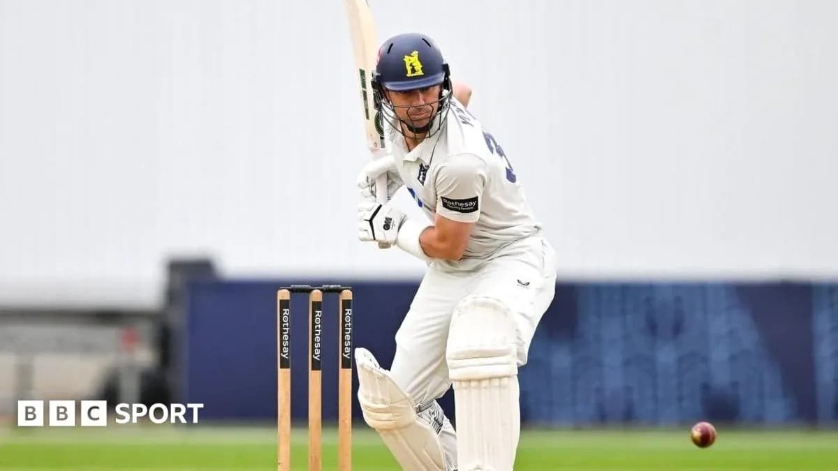 Batsman preparing to hit a cricket ball Batsman preparing to hit a cricket ball