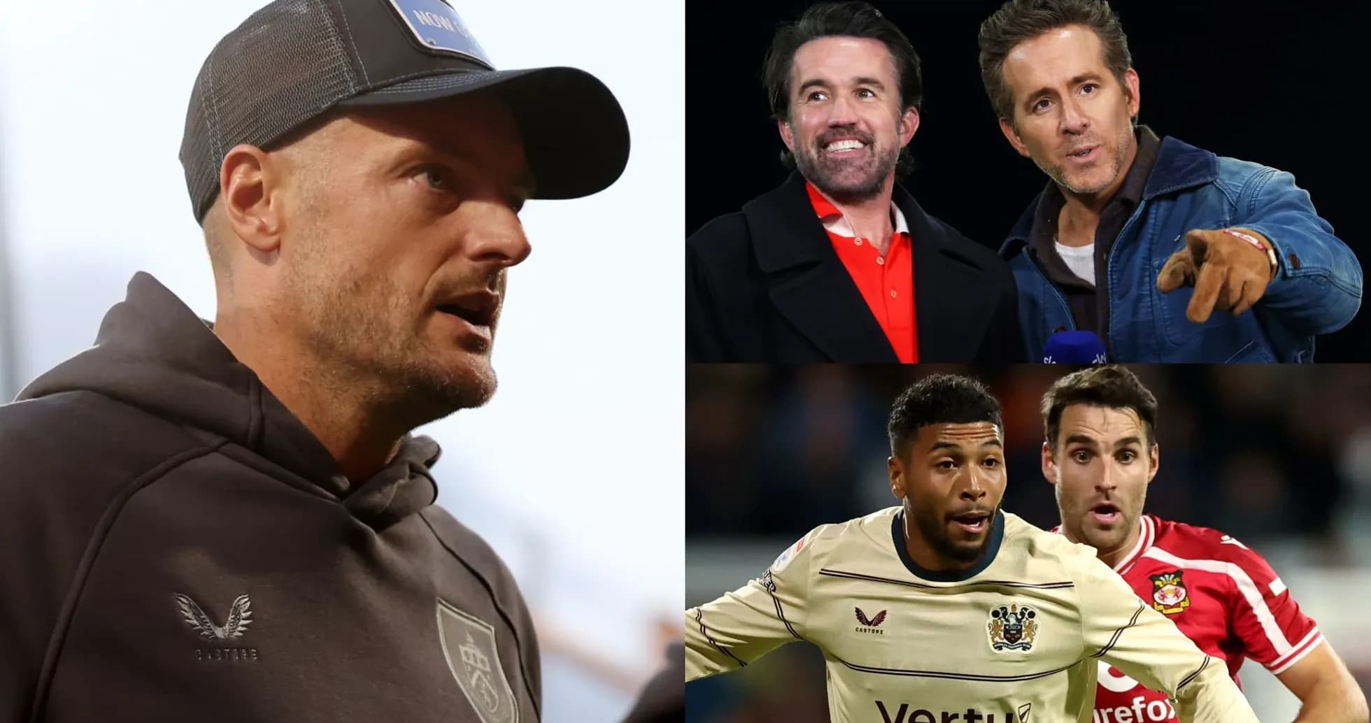 Collage of football manager, celebrities, and players Collage of football manager, celebrities, and players