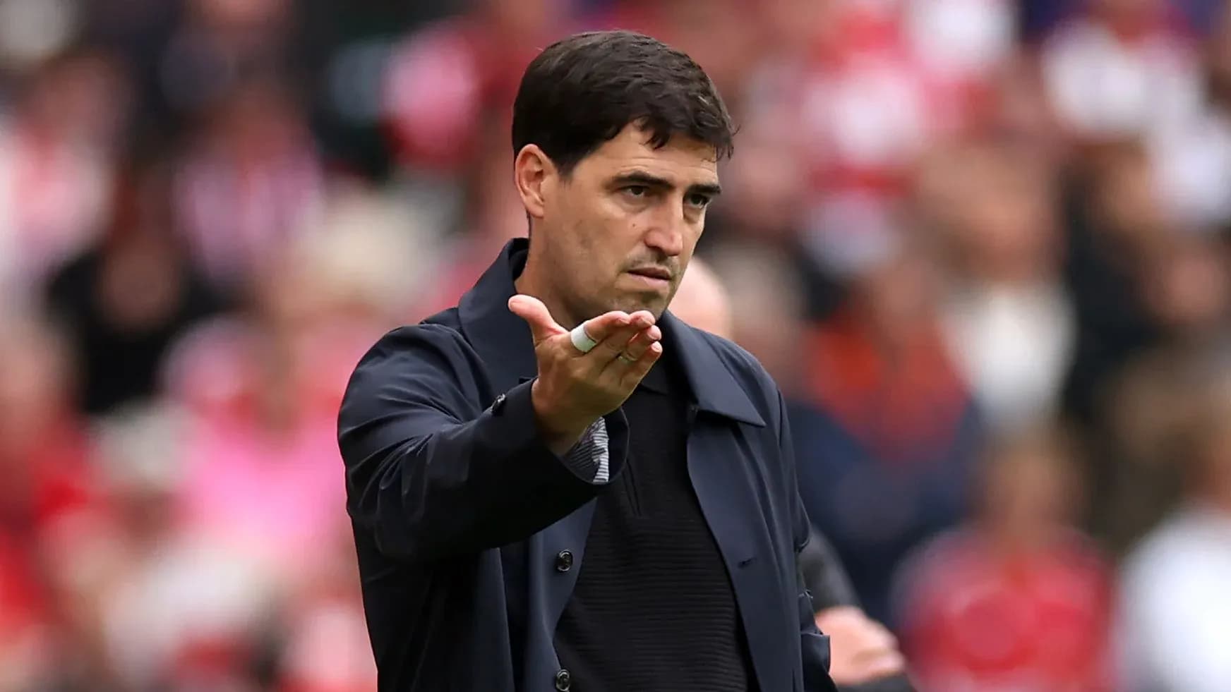 Manager gesturing during a football match Manager gesturing during a football match
