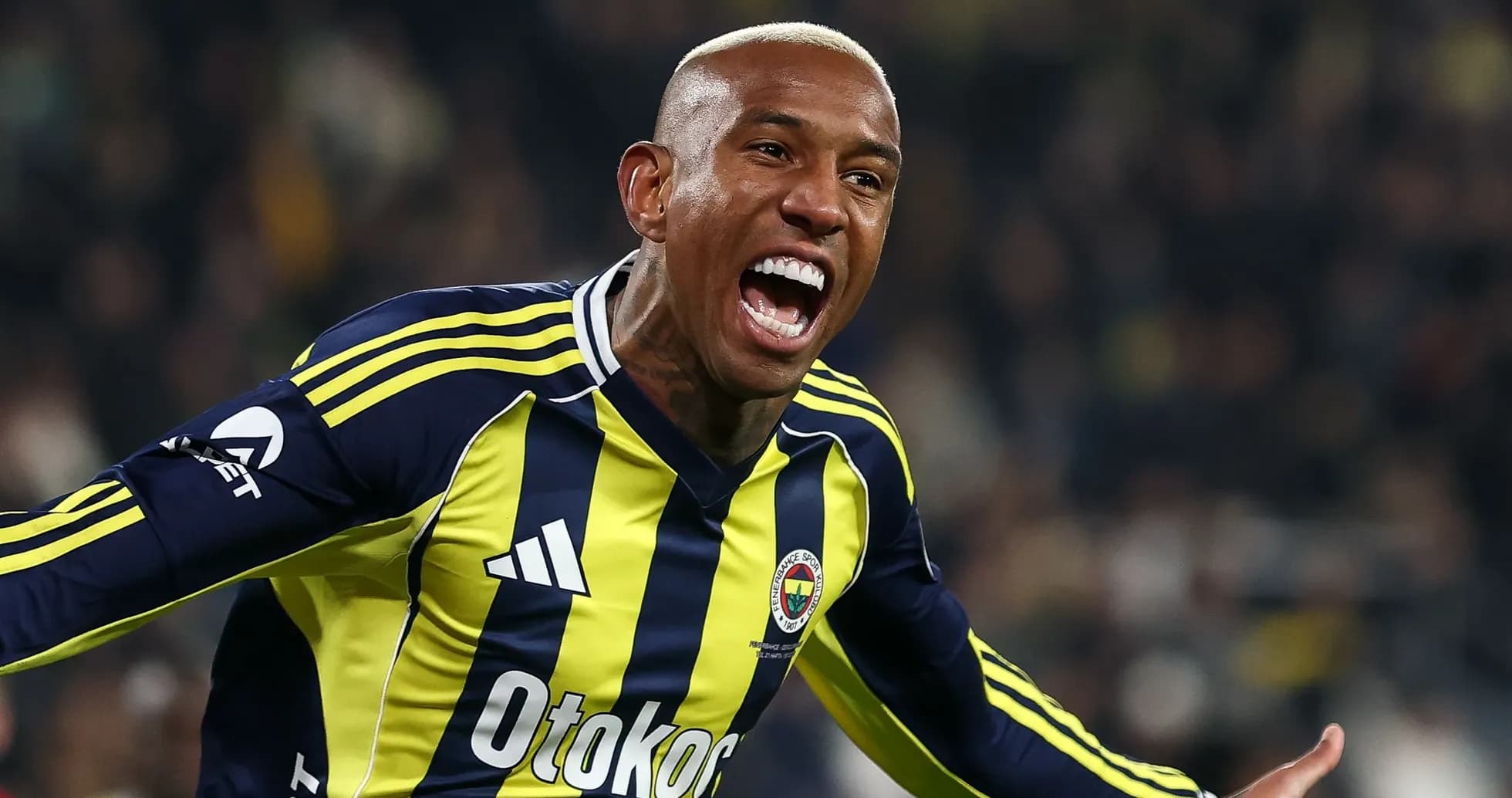 Fenerbahçe player celebrating a goal on the pitch Fenerbahçe player celebrating a goal on the pitch