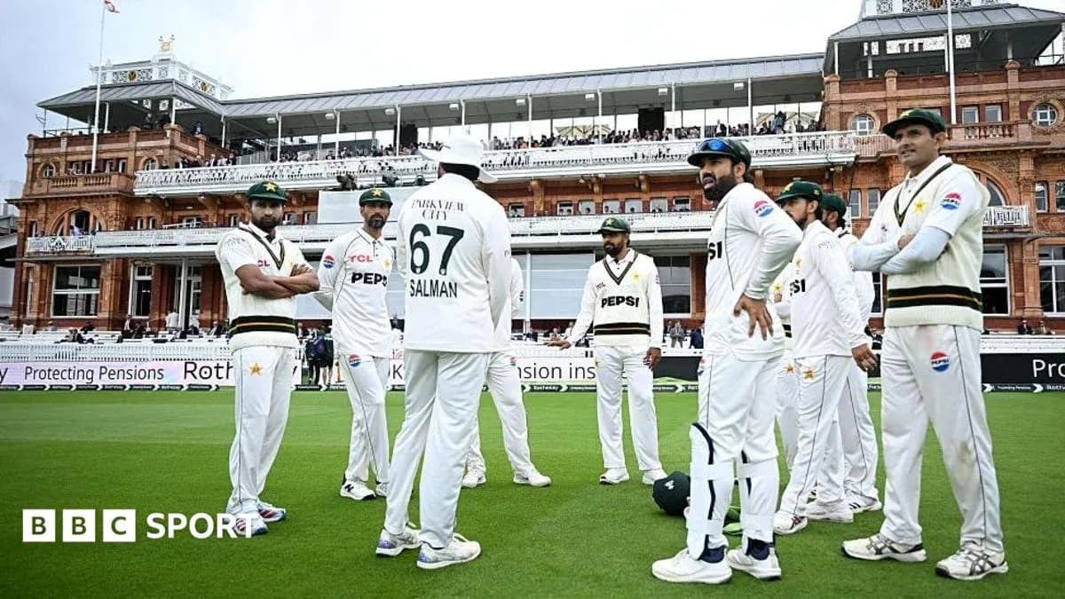 Pakistan cricket team discussing strategy on the field Pakistan cricket team discussing strategy on the field