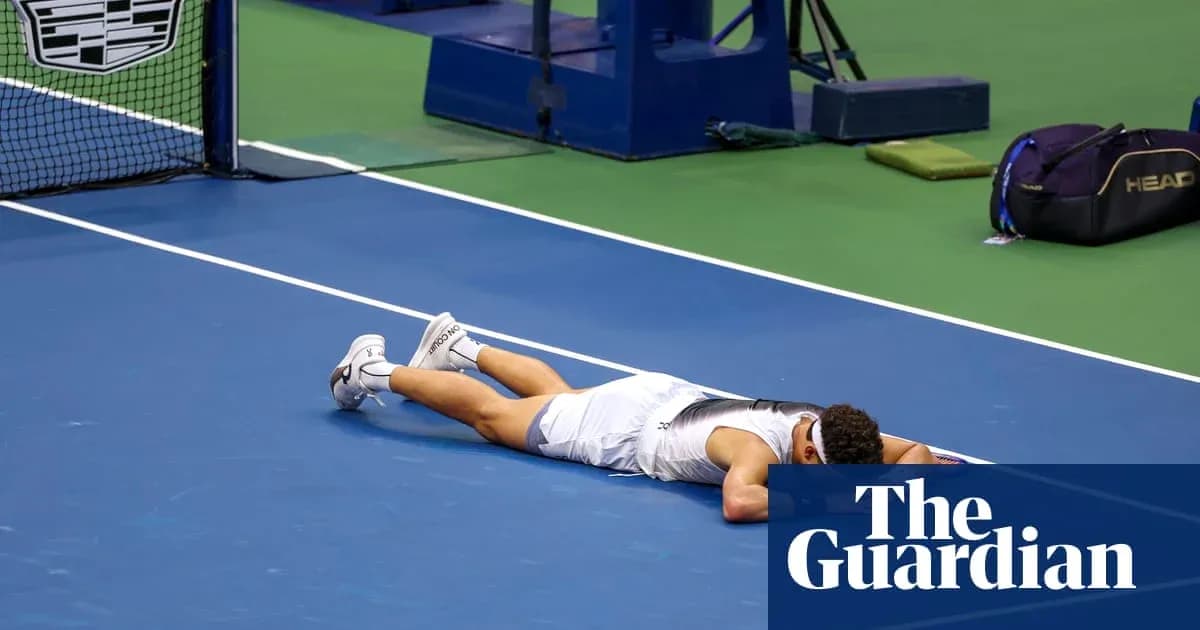 Player lying on the court after match loss Player lying on the court after match loss