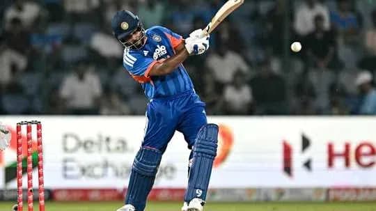 Batter hitting the ball during cricket match Batter hitting the ball during cricket match